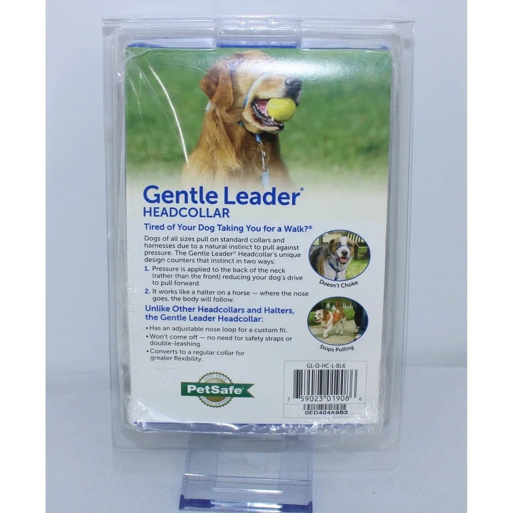 PetSafe Gentle Leader Headcollar Large Black Dog Training Collar 60-130 lbs